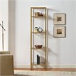 Pemberley Row Metal Antique Gold Bookcase Tempered Glass Narrow 73