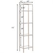 Pemberley Row Metal Antique Gold Bookcase Tempered Glass Narrow 73