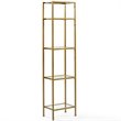Pemberley Row Metal Antique Gold Bookcase Tempered Glass Narrow 73
