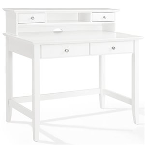 pemberly row writing desk with hutch in white