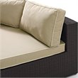 Pemberly Row Wicker Patio Round Sectional Sofa with Sand Cushions