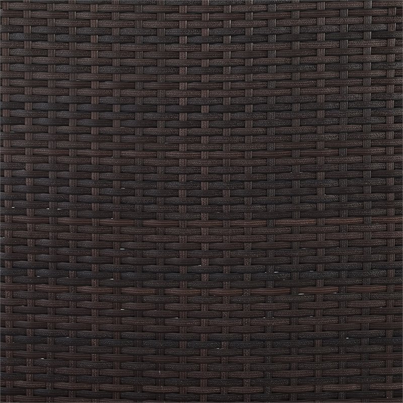 Pemberly Row Wicker Patio Round Sectional Sofa with Sand Cushions