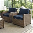 Pemberly Row 2 Piece Outdoor Wicker Seating Set