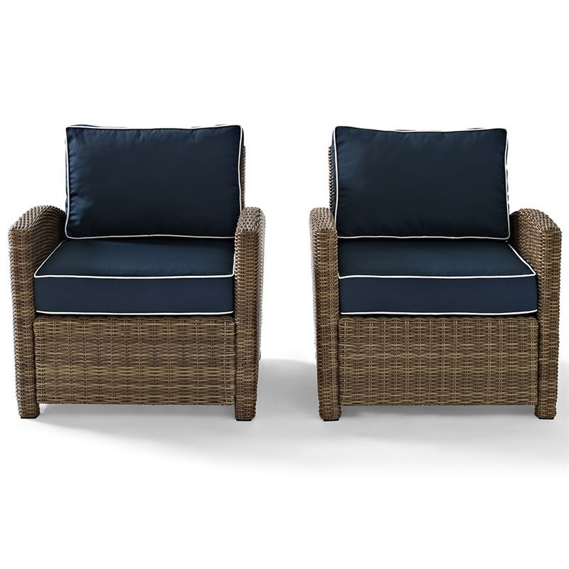Pemberly Row 2 Piece Outdoor Wicker Seating Set