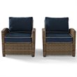 Pemberly Row 2 Piece Outdoor Wicker Seating Set