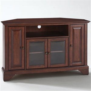 Pemberley Row Solid Hardwood Vintage Mahogany Corner TV Stand Rectangular Adjustable 47.75&quot