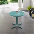 Pemberly Row Modern Sturdy Steel Metal Patio End Table in Caribbean Blue