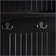 Pemberly Row Coastal Wood Hall Tree in Distressed Black Finish