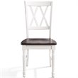 Pemberly Row Wood Turned Leg Dining Side Chair in White (Set of 2)