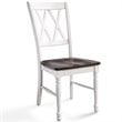 Pemberly Row Wood Turned Leg Dining Side Chair in White (Set of 2)