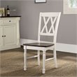 Pemberly Row Wood Turned Leg Dining Side Chair in White (Set of 2)