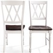 Pemberly Row Wood Turned Leg Dining Side Chair in White (Set of 2)