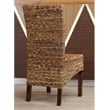 Pemberly Row Coastal Wicker / Rattan Dining Chair in Brown (Set of 2)