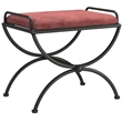 Pemberly Row Iron Vanity Bench in Red Wine