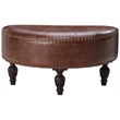 Pemberly Row Faux Leather Ottoman in Brown