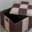 Pemberly Row Faux Leather Ottoman Trunk in Brown
