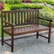 Pemberly Row Patio Garden Bench in Brown