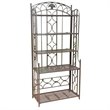 Pemberly Row Iron Bakers Rack in Matte Brown