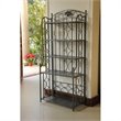 Pemberly Row Iron Bakers Rack in Pewter