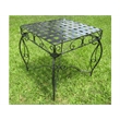 Pemberly Row Powder Coated Iron Metal Patio Side Table in Antique Black