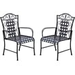 Pemberly Row Patio Dining Chair in Black (Set of 2)
