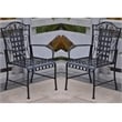 Pemberly Row Patio Dining Chair in Black (Set of 2)