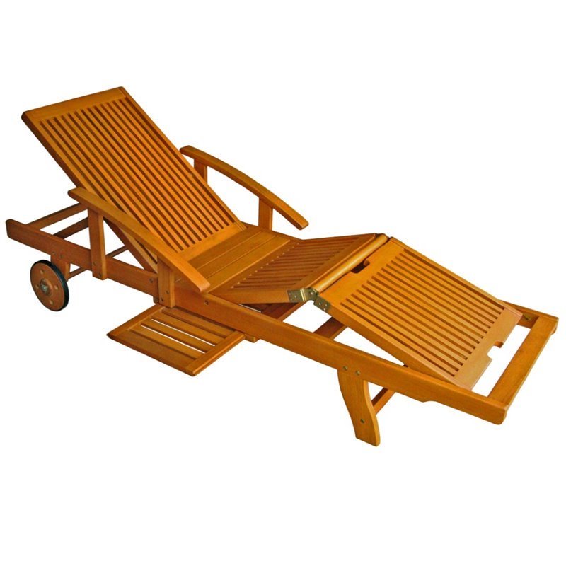Pemberly Row Outdoor Chaise Lounge with Wheels