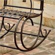 Pemberly Row Iron High-Back Patio Rocker in Brown