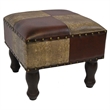 Pemberly Row Faux Leather Ottoman in Mix Pattern