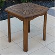 Pemberly Row Wood Outdoor Side Table in Dual Stain Brown