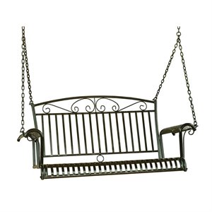 pemberly row iron patio porch swing in black
