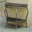 Pemberly Row Half Moon Patio Table in Chocolate