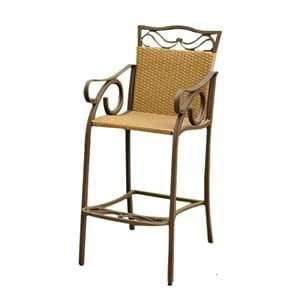 Pemberly Row Patio Bar Stool in Honey (Set of 2)