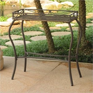 Pemberly Row Resin Potting Bench in Antique Brown