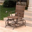 Pemberly Row Resin Wicker Metal Patio Glider in Brown