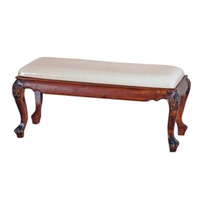 pemberly row indoor bench in walnut stain