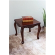 Pemberly Row Square Carved End Table in Walnut Stain