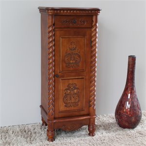 pemberly row tall door accent chest in walnut stain