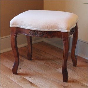 Pemberly Row Vanity Stool in Walnut Stain