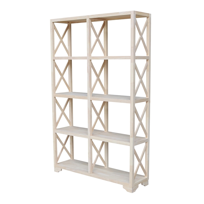 Pemberly Row Unfinished 4-Tier 'X' Sided Double Shelf Unit