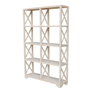 Pemberly Row Unfinished 4-Tier 'X' Sided Double Shelf Unit