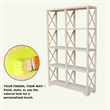 Pemberly Row Unfinished 4-Tier 'X' Sided Double Shelf Unit