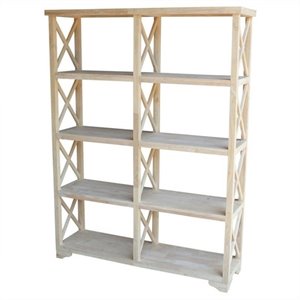 pemberly row unfinished 4-tier 'x' sided double shelf unit