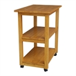 Pemberly Row Microwave Cart in Medium Oak