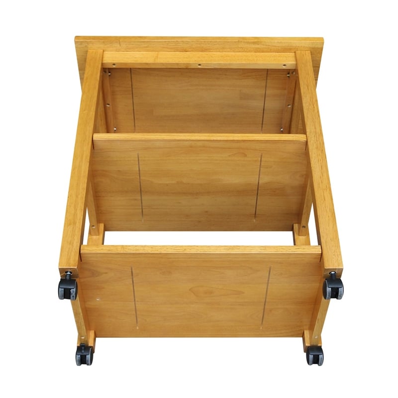 Pemberly Row Microwave Cart in Medium Oak