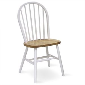 pemberly row spindleback windsor dining chair in natural and white