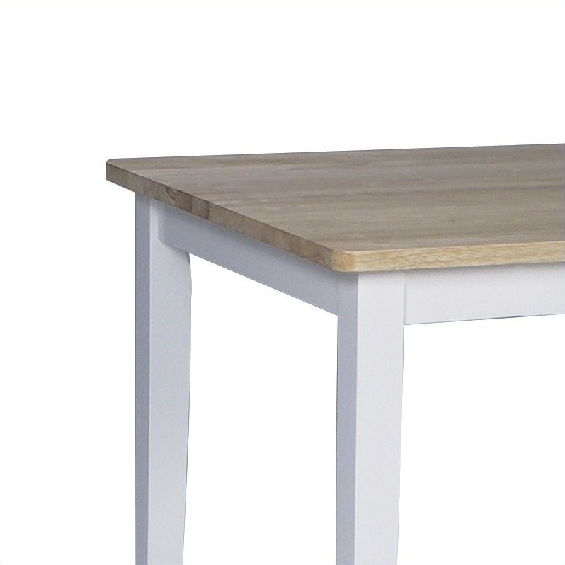 Pemberly Row Square Casual Dining Table in White and Natural