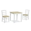 Pemberly Row Square Casual Dining Table in White and Natural