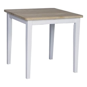 Pemberly Row Square Casual Dining Table in White and Natural