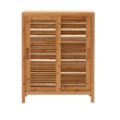 Pemberly Row 2-Door & 3-Shelf Bamboo Floor Cabinet in Natural Brown